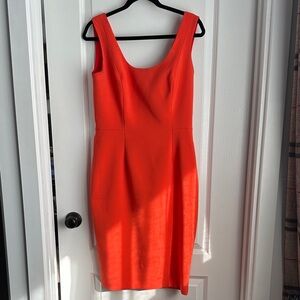 Elegant Orange Sleeveless Midi Dress